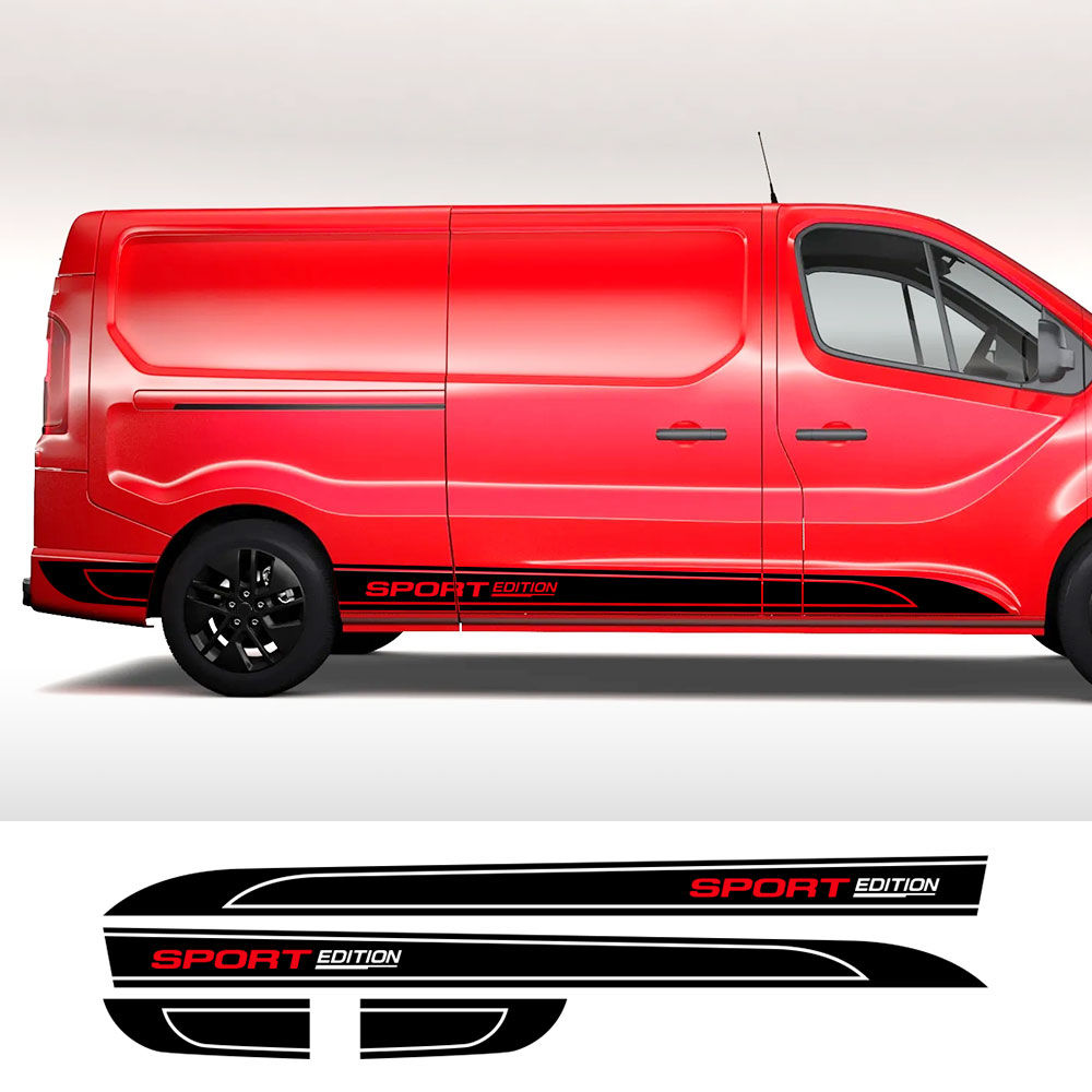 4Pcs/Lot Car Both Side Stripes Stickers Custom Decor Camper Van Graphics Vinyl D