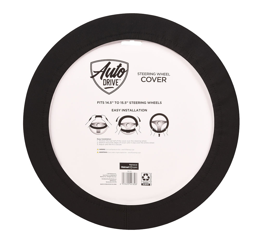 Thumbnail: Universal Black Neoprene Waterproof Steering Wheel Cover, Set of 1, Fit for Cars