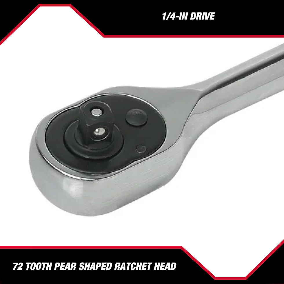 Thumbnail: Hyper Tough 19 Piece 1/4 inch Drive Ratchet and Socket Set, Deep Sockets