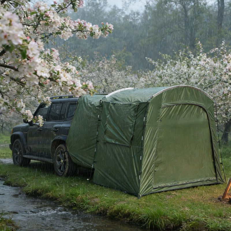 Universal Car Camping Tent - Easy Setup, 210D Tear-Resistant, Spacious, Four Sea