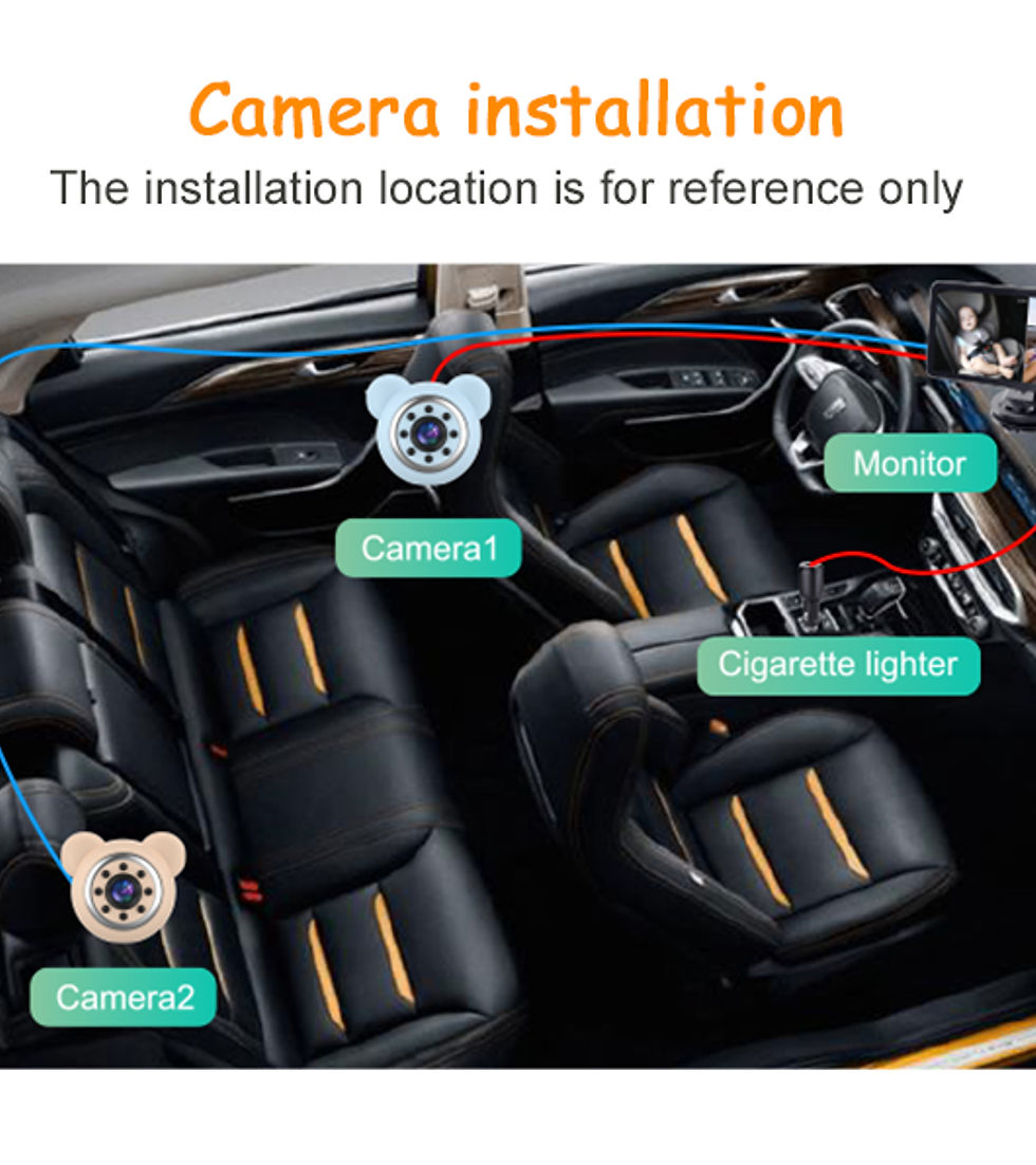 Thumbnail: 2 Car Camera Baby Monitor 6.86'' IPS Screen Dual Camera Bebe Car Mirror Video Mo