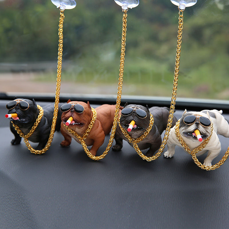 Thumbnail: Simulated Bully Pitbull Dog Dolls Car Ornaments Super Cool Car Dashboard Decorat