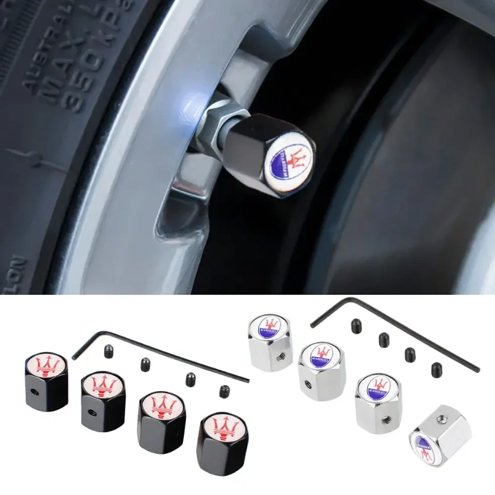 Thumbnail: Car Tire Valve Stem Caps Anti-theft for Maserati Granturismo GC GT Quattroporte