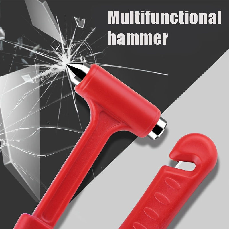 Thumbnail: 1pcs Steel Car Emergency Hammer with Belt Cutter for Safety and Security, Emerge