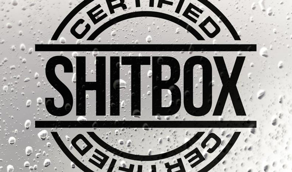 Personality Black/White Vinyl Car Sticker Certified Shitbox Window Decals Creati