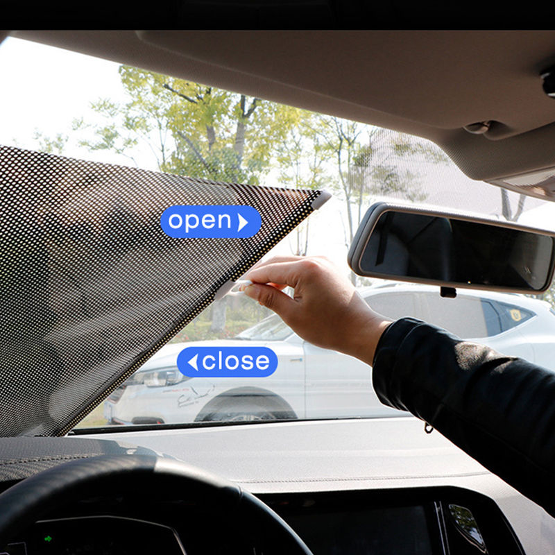 Thumbnail: Car Windshield Sunshade Roller Blinds Auto Window Retractable Summer Protection