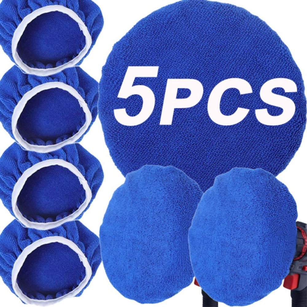 Microfiber Car Waxing Polishing Sleeve Elastic Band Polisher Pad Wash Buffer Wax