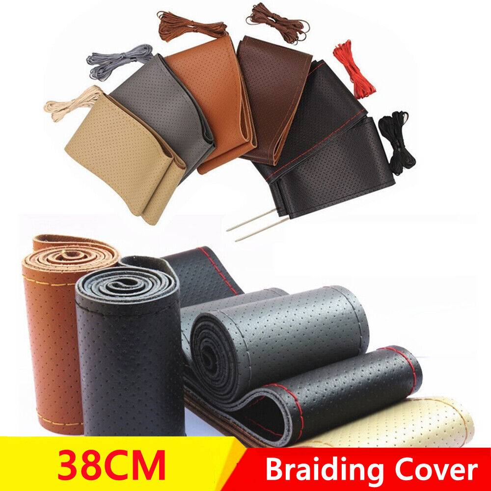 Steering Wheel Cover From Leather Braiding Cover Universal Steering Wheel Cover