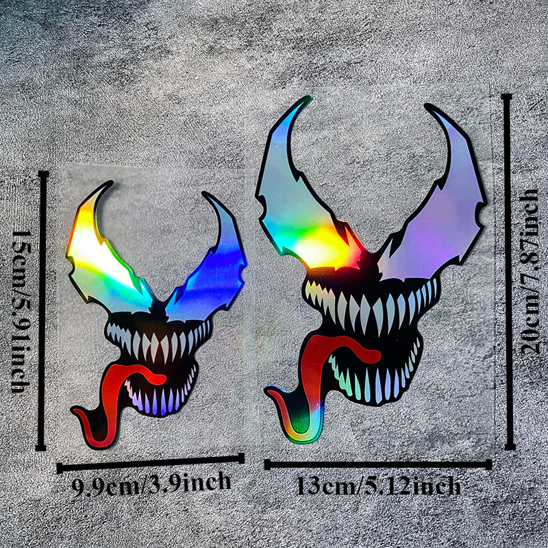 Thumbnail: 1PC Reflective Laser Anime Motorcycle Sticker Waterproof for Fuel Tank Windshiel