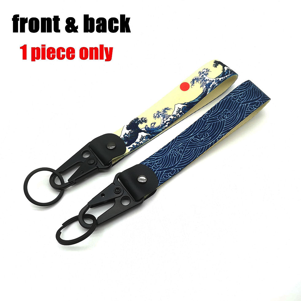 Thumbnail: Hokkaido Car Keychain Textile JDM Key Ring Buckle Lanyard Kanagawa Surf Decorati