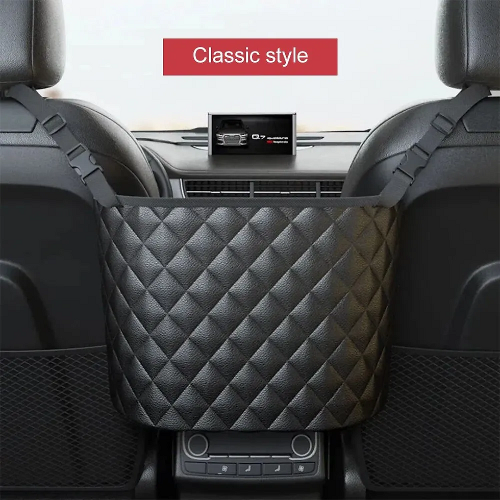 Thumbnail: Car Middle Seat Storage Net Large Capacity Leather Bag Seat Back Storage Bag Car