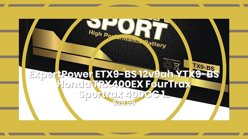 Thumbnail: ExpertPower ETX9-BS 12v9ah YTX9-BS Honda TRX400EX FourTrax Sportrax 400CC 1..