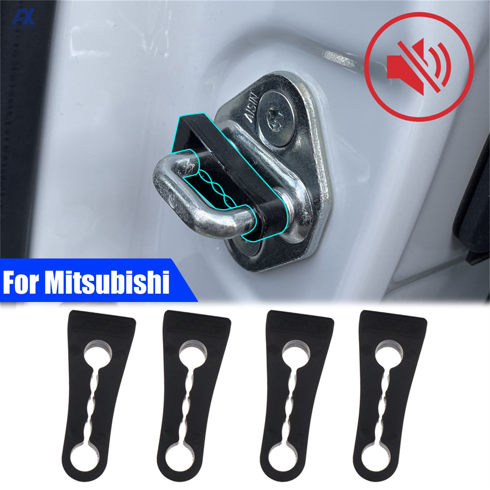 Door Striker Sound Damper Door Lock Buffer Gap Seal For Mitsubishi Pajero Lancer