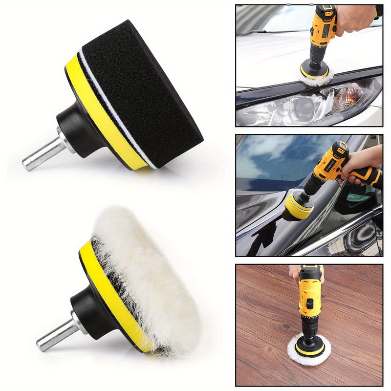 Thumbnail: 11Pcs Kit 3-Inch Buffing Pad Car Foam Drill Sponge Wool Polishing Pads Car Buffe