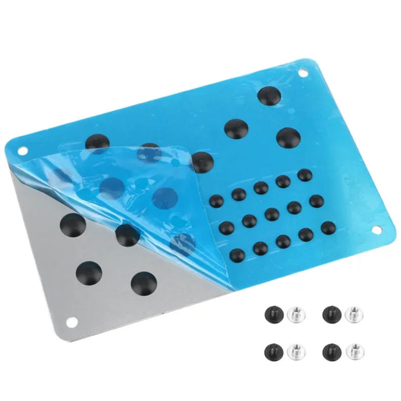 Thumbnail: Aluminum Alloy Car Floor Mat Carpet Thick Aluminiun Heel Plate Pedal 22x15cm Aut