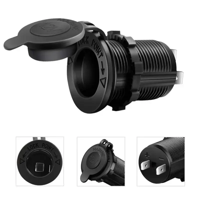 Thumbnail: Car Cigarette Lighter Socket 12V 24V Waterproof Plug Power Outlet Adapter for Ma
