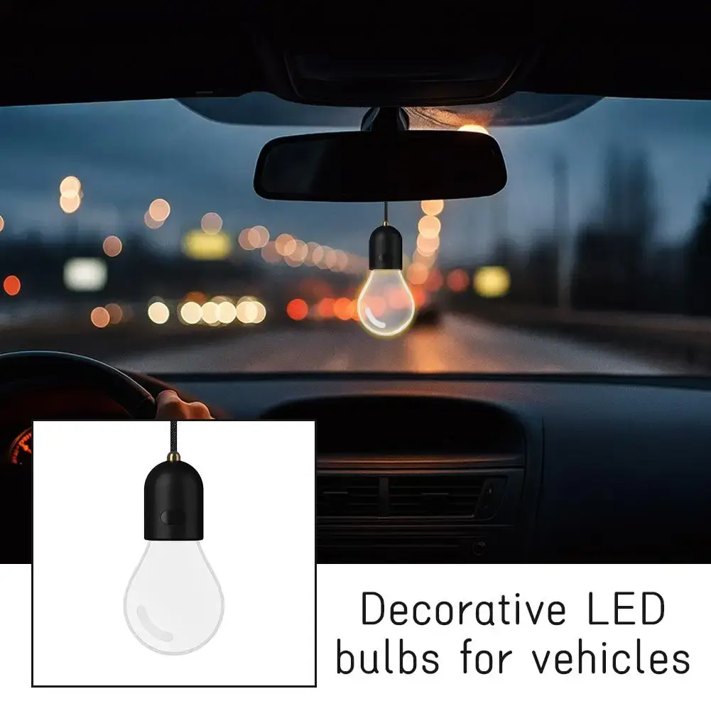 Retro Small Bulb LED Car Hanging Ornament Interior Ambient Lighting 2 Light Mode