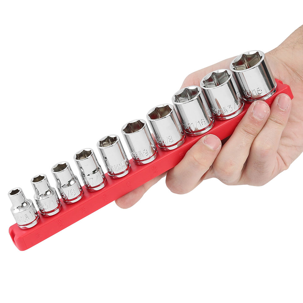 Thumbnail: Hyper Tough 3/8-in Drive Standard SAE Sockets, 11-Piece