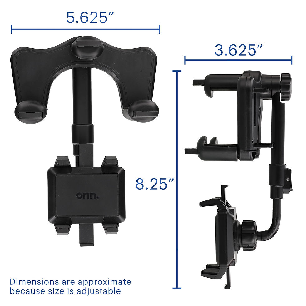 Thumbnail: onn. 360 Degree Rearview Mirror Mobile Plastic Black Phone Mount, Universal..