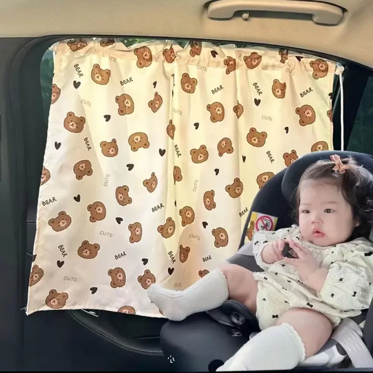Suction Cup Curtain In The Car Window Sunshade Cover Cartoon Universal Side Wind