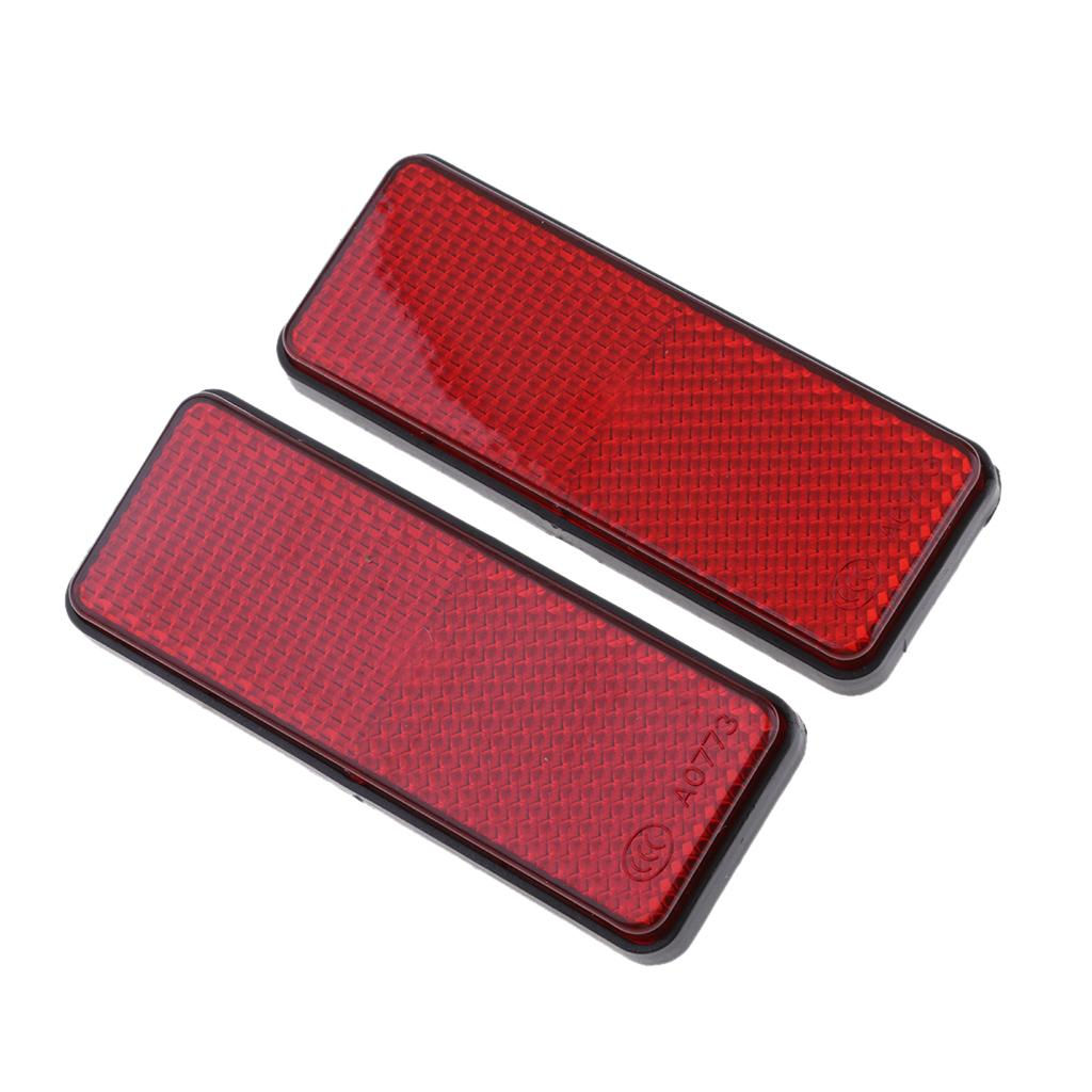 2pcs Rectangle Reflective Reflector Motorcycle Motorbike ATV Scooter Dirt Bike M