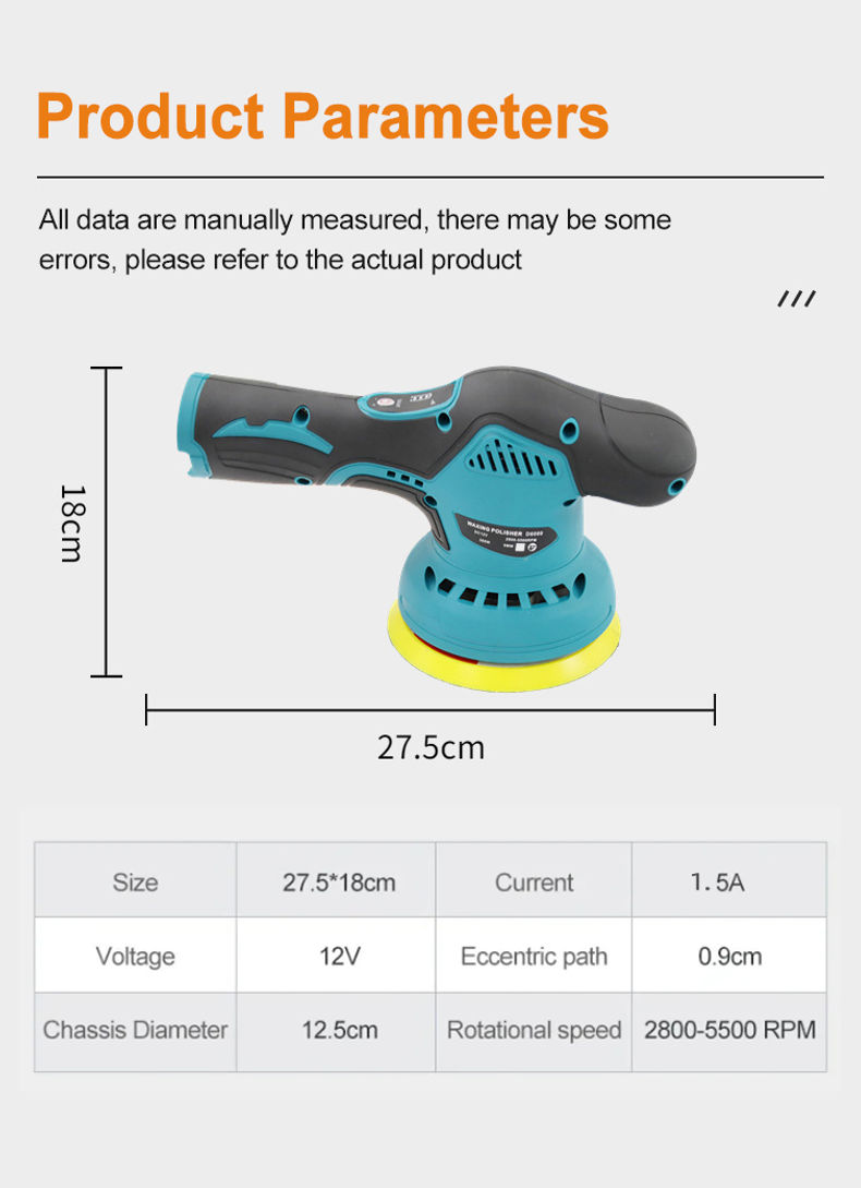 Thumbnail: Wireless Car Polisher 12V 2800-5500rpm Cordless Car Polishing Machine Electric P