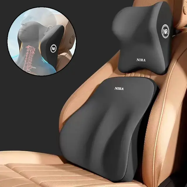 Memory Foam Car Universal Headrest Lumbar Cushion Back Cushion Lumbar Pillow Car