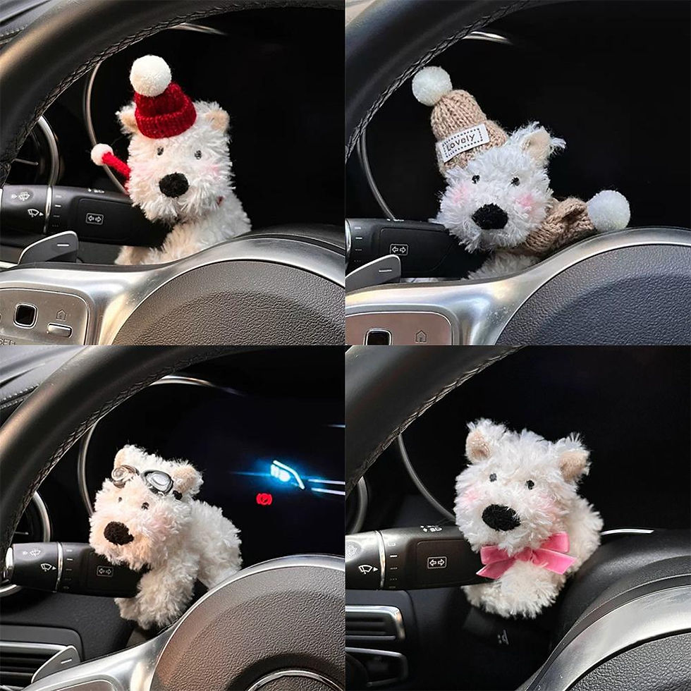 Thumbnail: Cute Dog Car Clutch Decoration Plush Puppy Doll Car Wiper Turn Signal Switch Orn