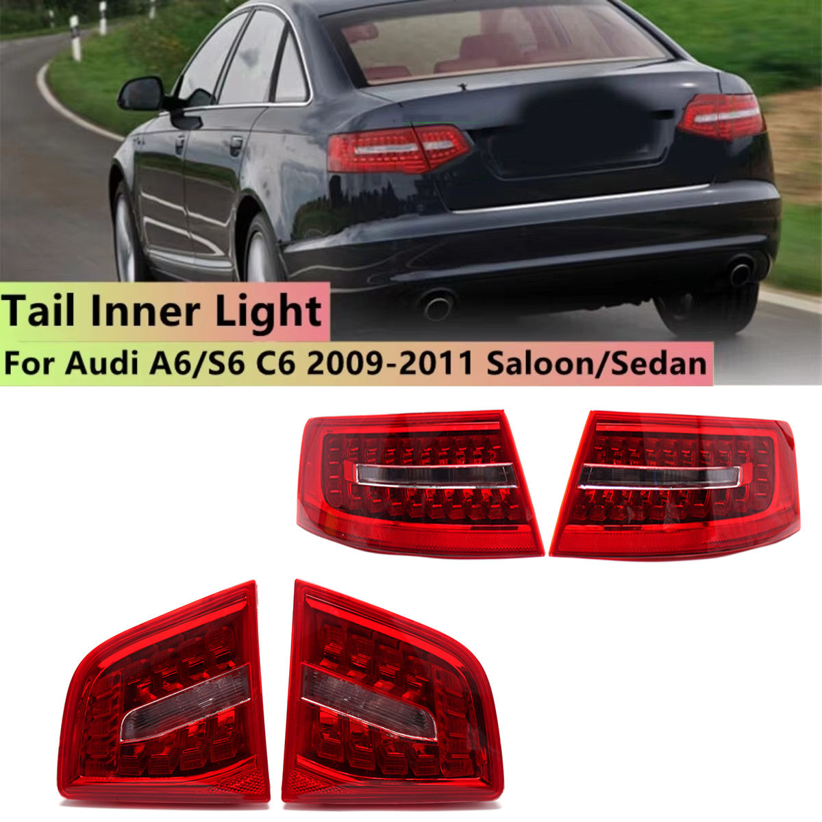 For Audi A6 C6 S6 RS6 Saloon Sedan 2009 2010 2011 LED Car Tail Light Brake Lamp