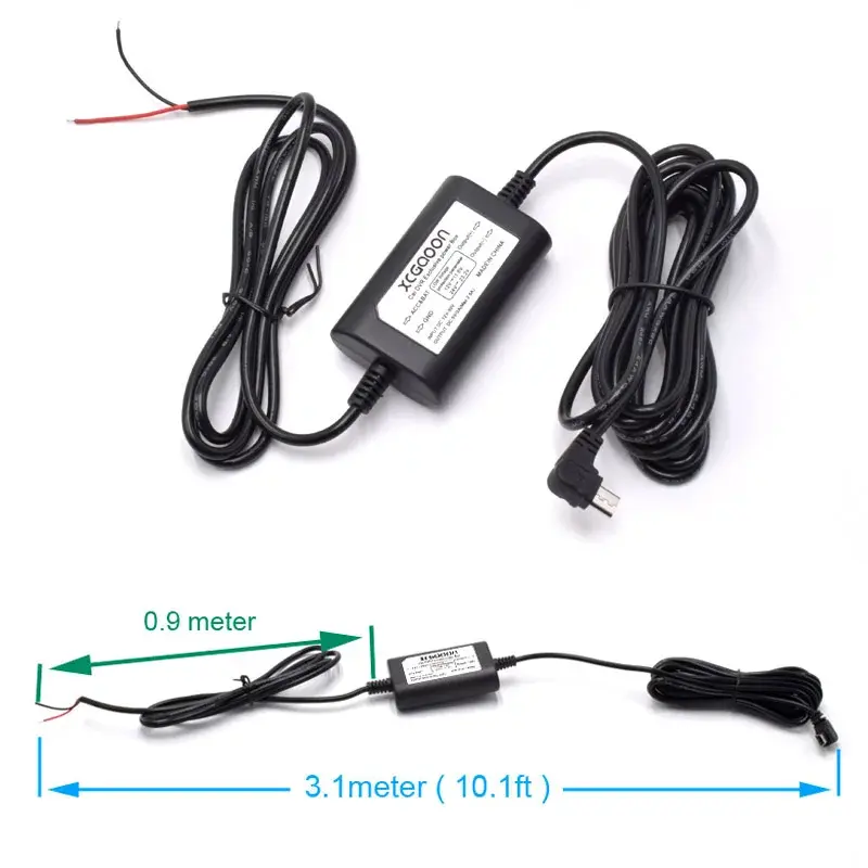 Thumbnail: Car Dashcam Camera DVR Charging Power Cable 12-24v to 5V 2.5A With Low