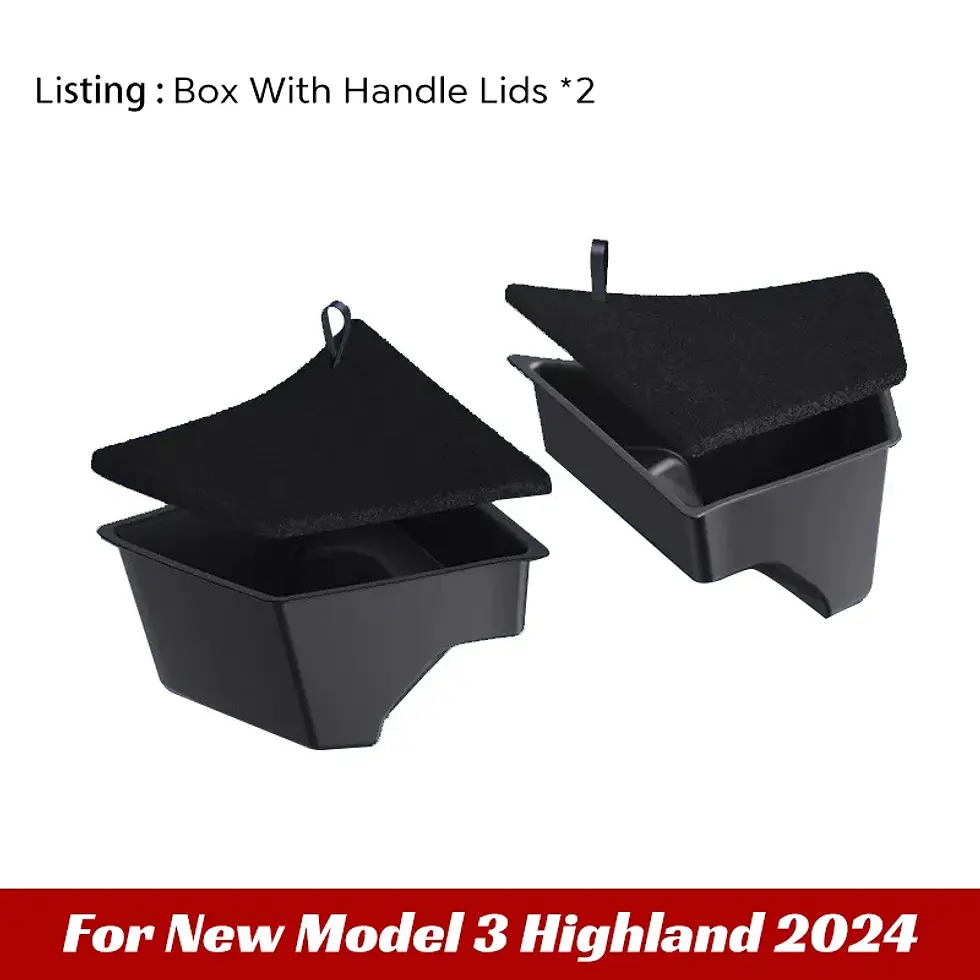 Thumbnail: For 2024 Tesla Model 3 highland Rear Trunk Left Side Storage Box with Cover Tail
