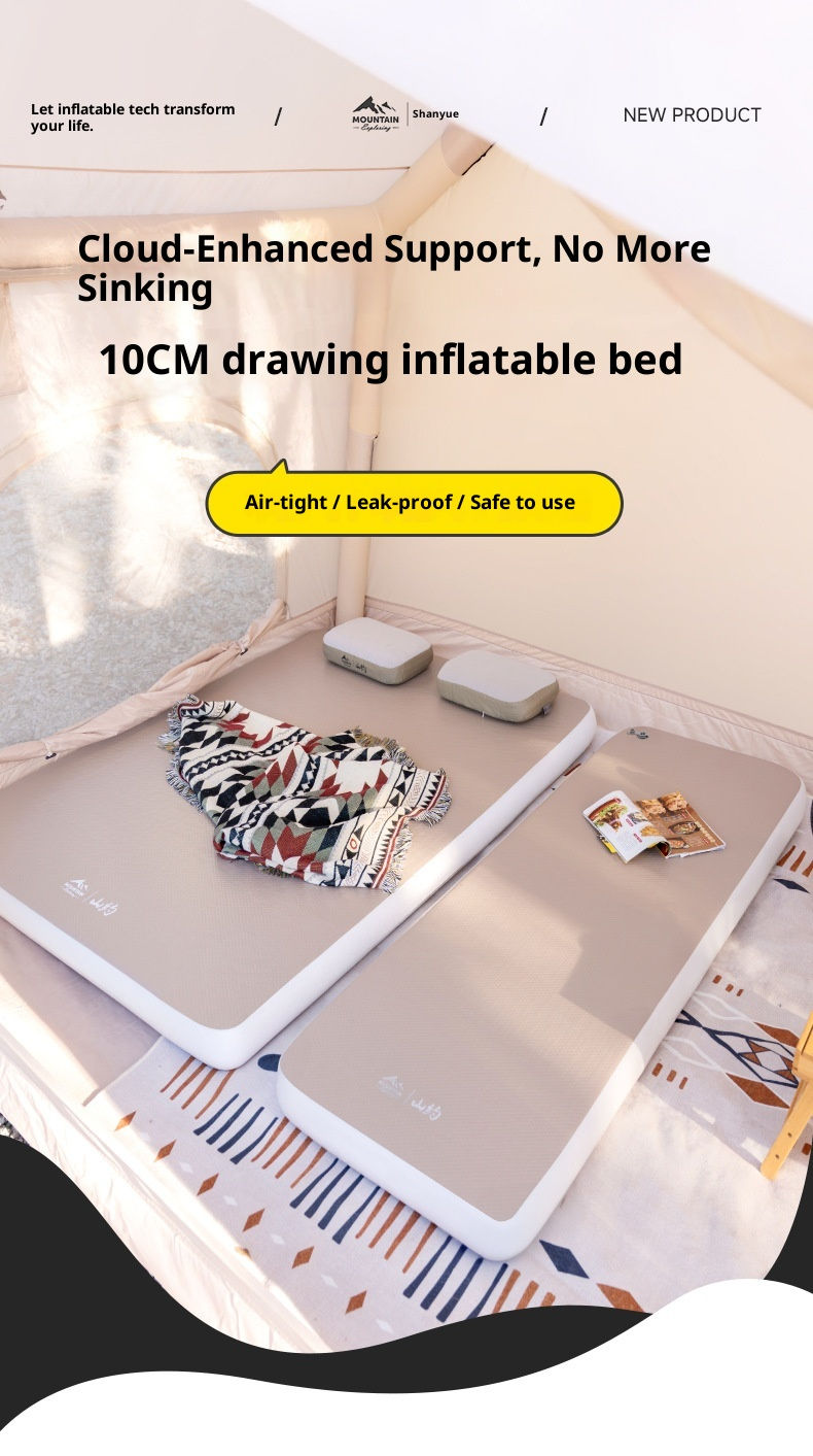 Thumbnail: Lohascamping Camping Air Mattress Compact Folding Sleeping Bed Tent Mat 1-2 Pers