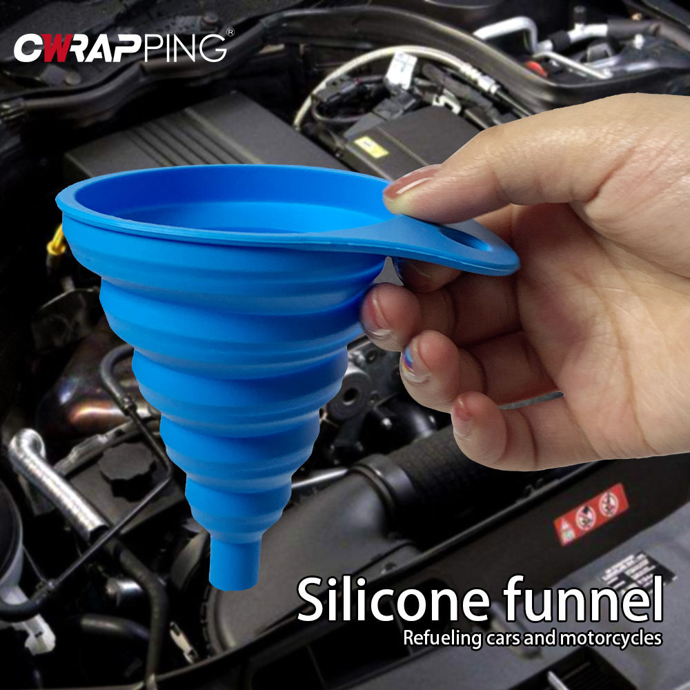Big Size Engine Funnel Petrol Change Funnels Foldable Portable Silicone Liquid F