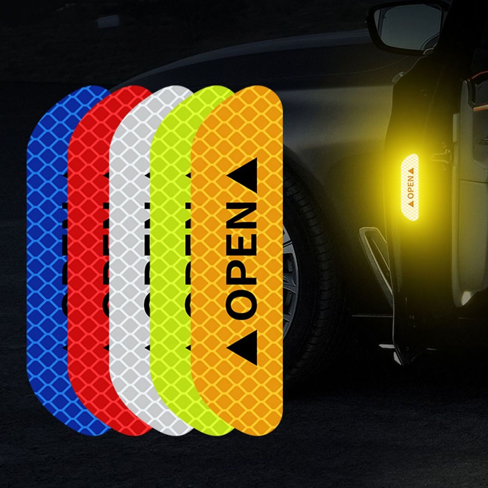 Thumbnail: Reflective Car Door Sticker Safety Opening Warning Reflector Tape Decal Car Acce
