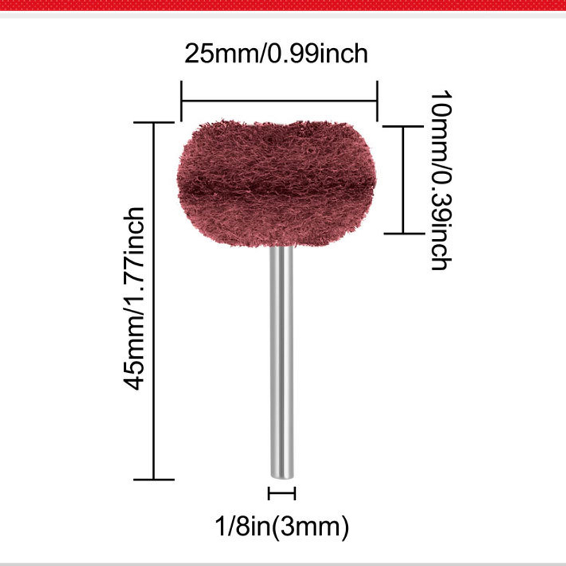 Thumbnail: 10-50pcs Scouring Pad for Mini Drill Abrasive Brush 2.35mm Shank Buffing Wheel N