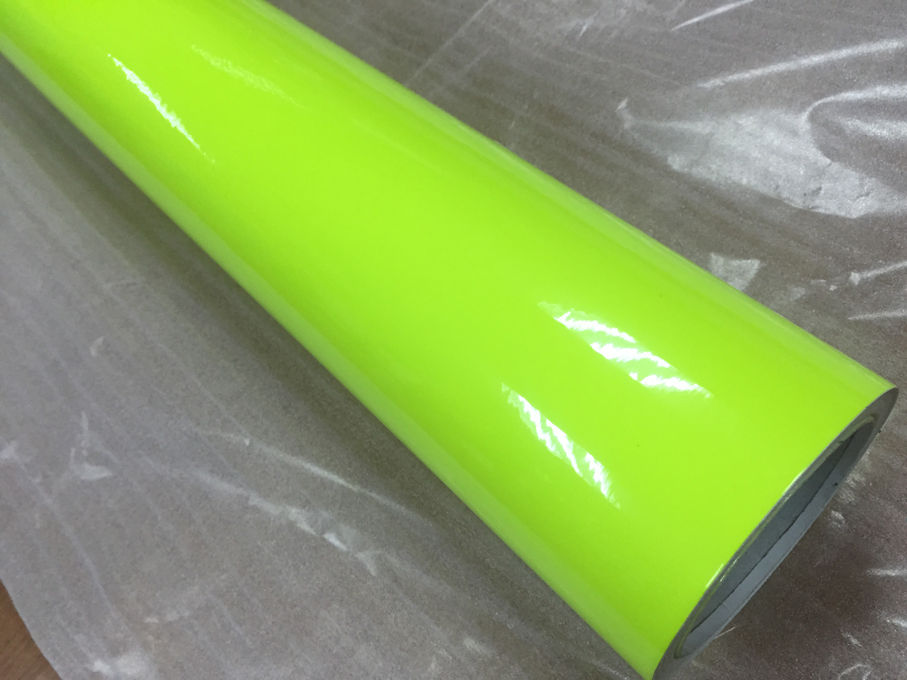 Thumbnail: 10/20/30/40/50/58x152CM Fluorescent yellow glossy vinyl wrap film Glossy Vinyl s