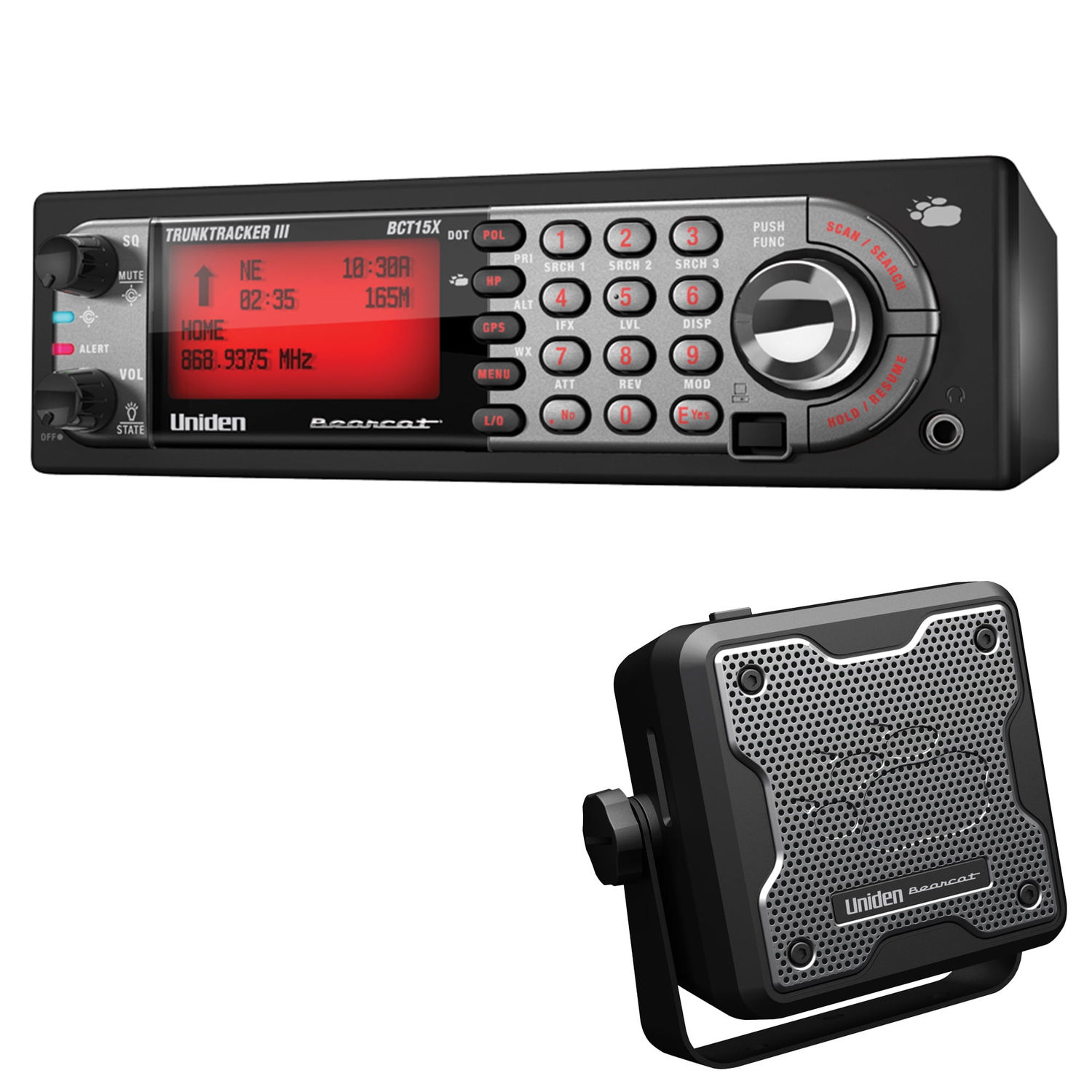 Uniden BC15 Accessory CB/Scanner Speaker & BCT15X Bearcat Scanner with Bear..