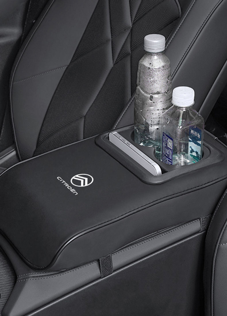 Citroen Car Armrest Box Pad Arm Rest Cushion with Cup Holder For Citroen C4 C3 M