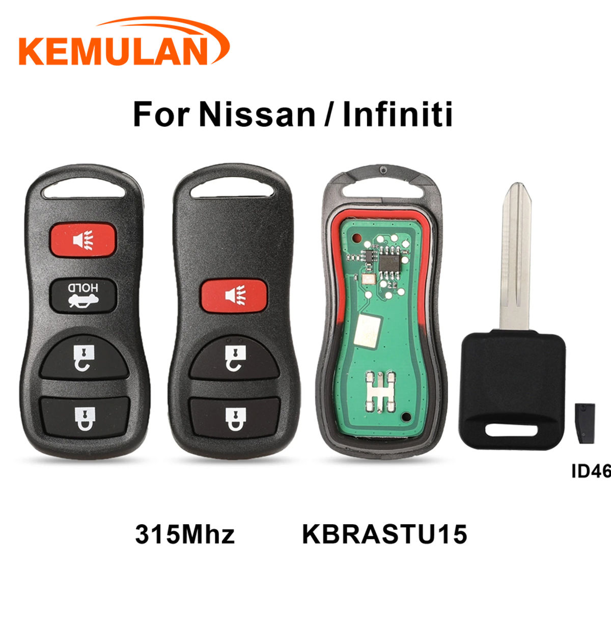 315Mhz 3/4 Buttons Car Keyless Entry Remote Key For Infiniti Nissan Frontier Mur