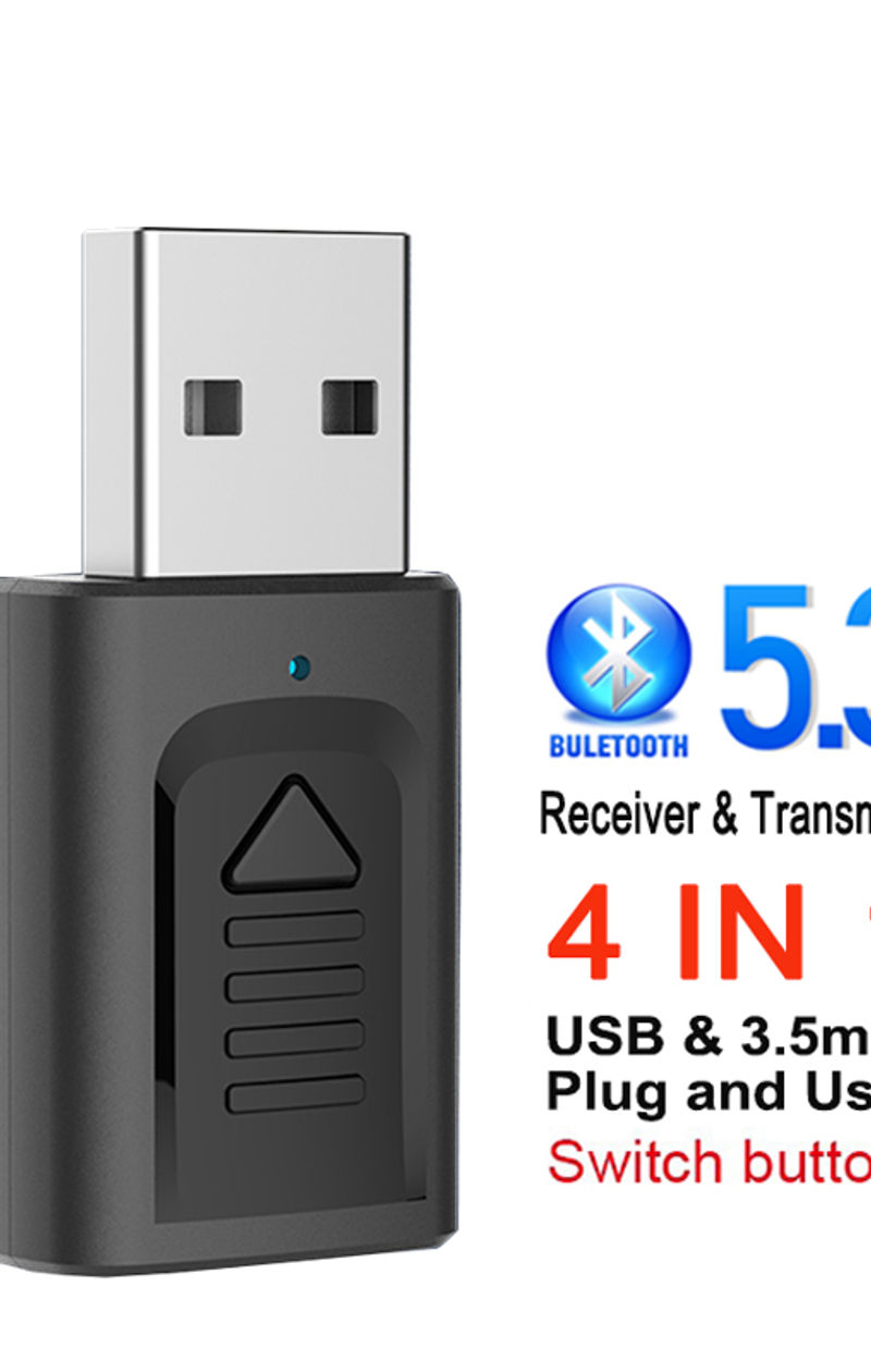 Thumbnail: USB & 3.5mm AUX Bluetooth 5.3 Dongle Audio Receiver Transmitter Music Adapter Fo