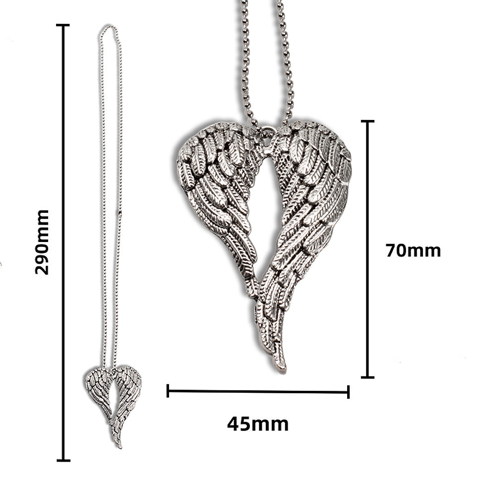Thumbnail: Car accessories antique silver angel wings pendant The interior decoration of th