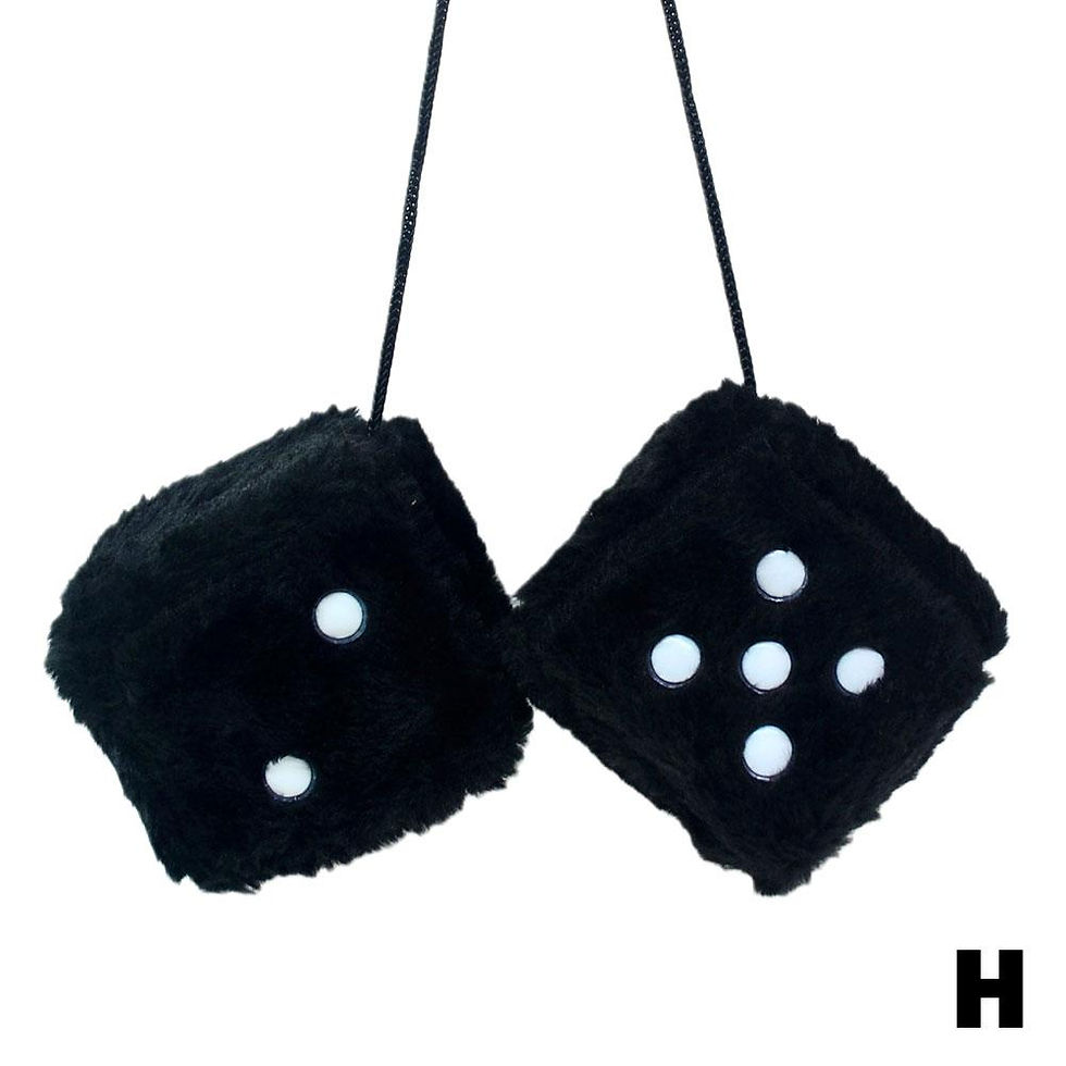 Thumbnail: Long Hair Hot Stamping Dot Dice Plush Toy Cube Pendant Car Ornament Sieve Anime