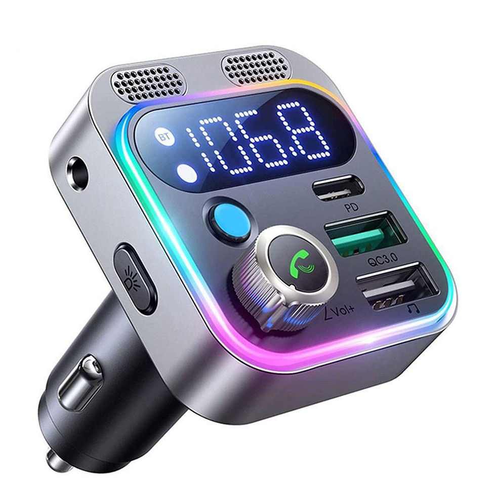Thumbnail: Bluetooth 5.3 FM Transmitter 4 Port USB Car Charger Type C PD 250W Fast Charging