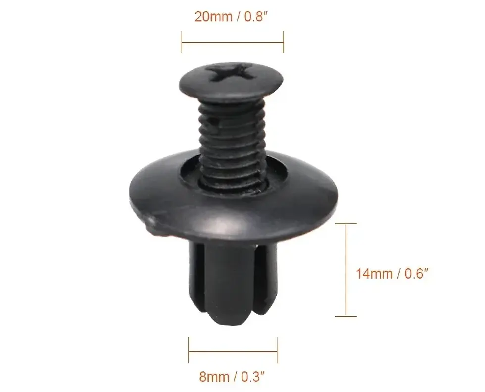 Thumbnail: 10/20/50pcs Universal Car Bumper Fender 8mm Hole Plastic Rivets Fasteners Screw