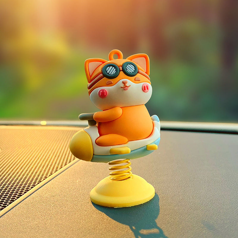 Thumbnail: Cartoon Shaking Head Rabbit Bear Car Accessories Car Dashboard Cute Riding Car P