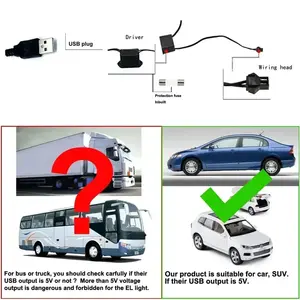 Thumbnail: Car Led RGB Ambient Light Strip 1/3/5M Control USB Fiber Optic Neon Lamp Auto In