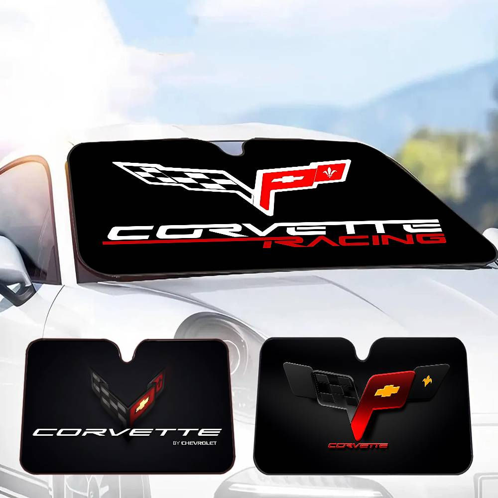C-Corvette Novelty Car Front Windshield Sunshade 70x130cm Cartoon Foils Car Wind
