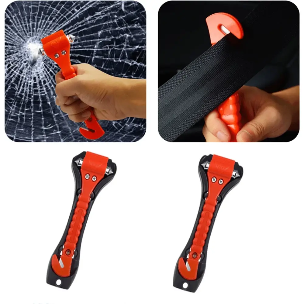 1/2PCS Safety Hammer Camping Driving Car Seat Belt Cutter 2-in-1 Emergency Break