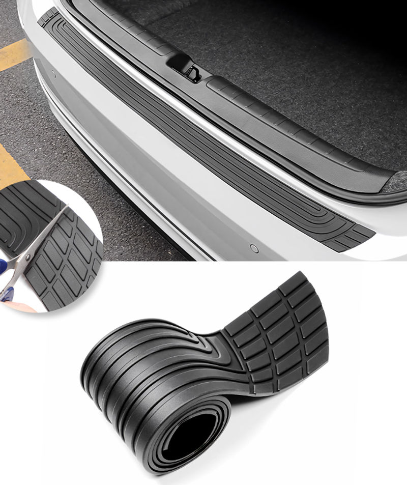 Rubber Mouldings Pad Trim Cover Strip Anti-Scratch Car Rear Bumper Guard Plate C