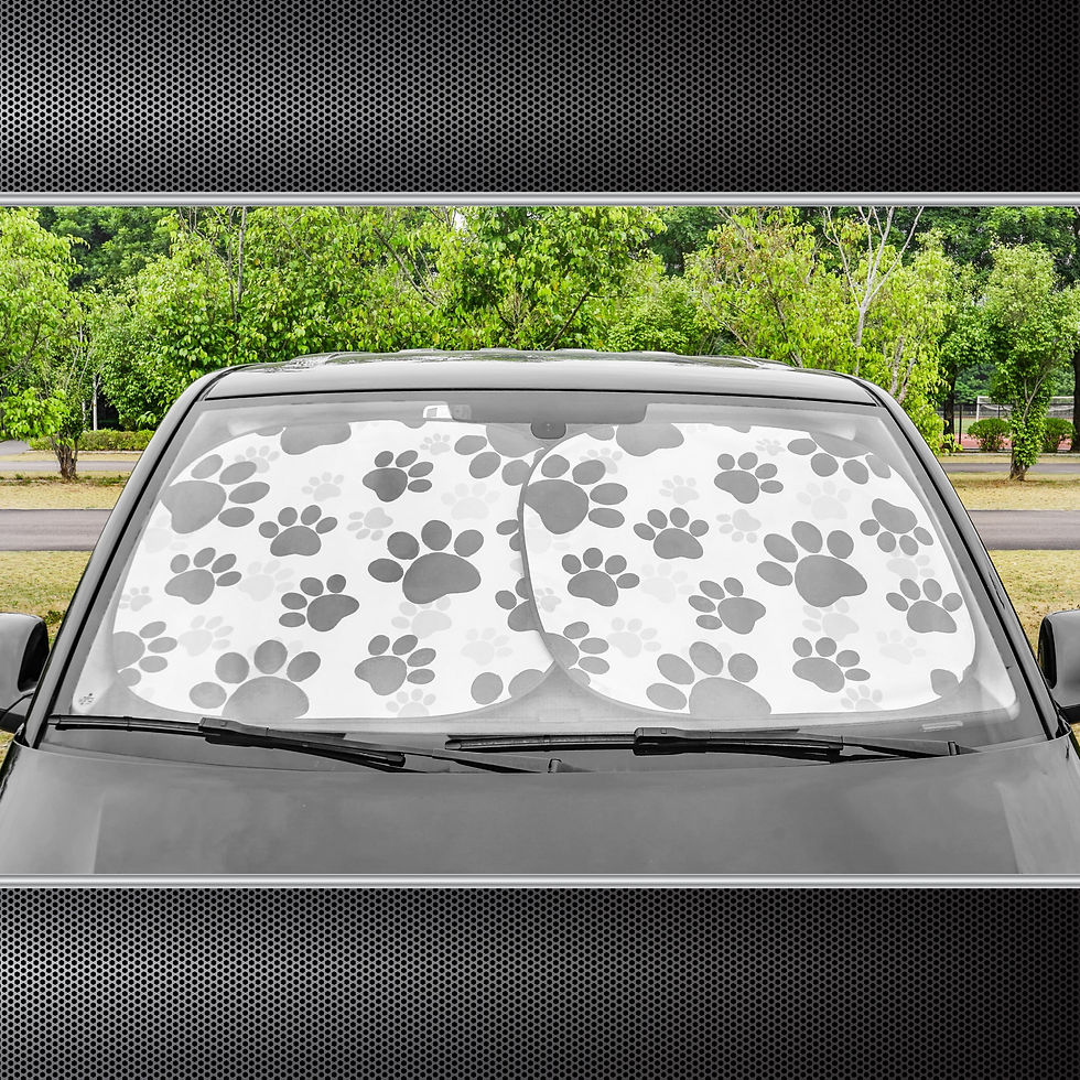 Thumbnail: Auto Drive Universal Fit Car Windshield 2 Counts Cow Print Twist Sun Shade ..